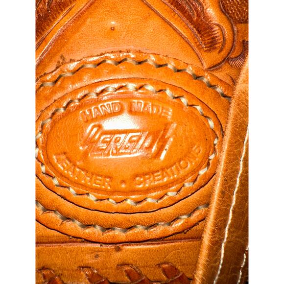 VINTAGE ROOMY SERGIO'S COLLECTION HAND TOOLED LEATHER ESPERANZA SADDLEBAG PURSE - Picture 9 of 13